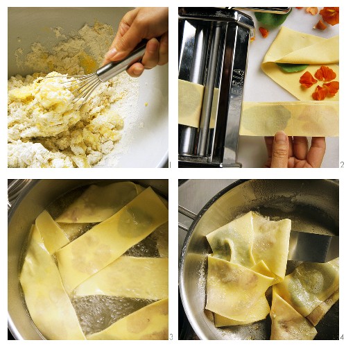 Making herb pasta
