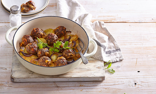 Beef meat balls with chorizo