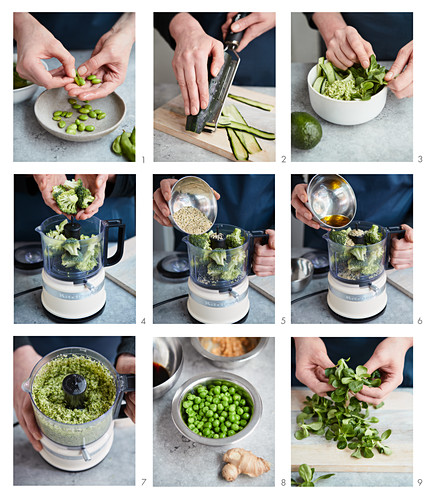 Prepare a green food bowl