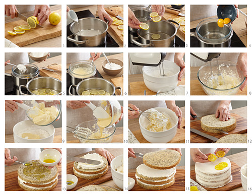 Backen von Zitronen-Mohn-Kuchen