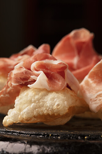 Gnocco fritto with Parma ham topping (Emilia-Romagna)