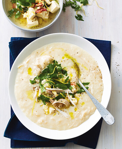 Greek lemon soup with chicken from the slow cooker