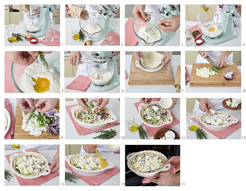 Camembert quiche, step by step