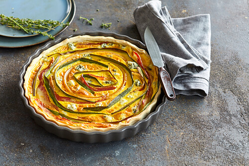 French quiche with bacon and leek