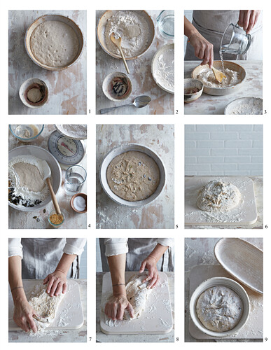 Traditional sourdough bread - step by step