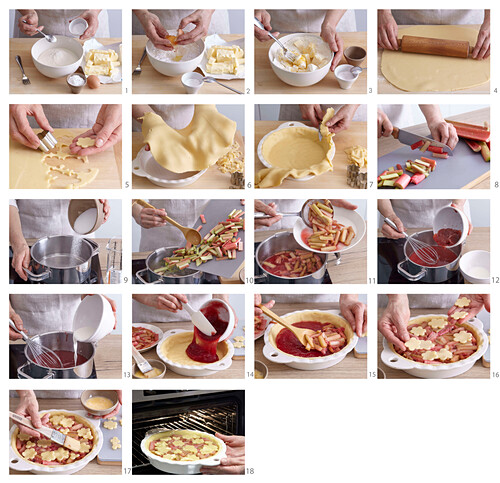 Rhubarb pie - step by step