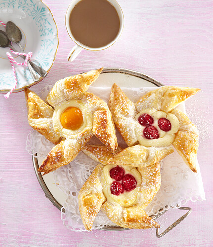 Custard pinwheels with fruit