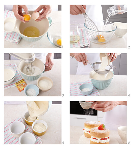 Mini Victoria Sponge Cakes - step by step