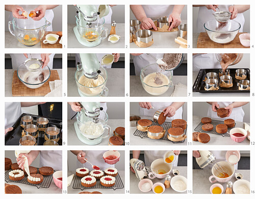 Baking cream cheese moss mini cakes - step by step