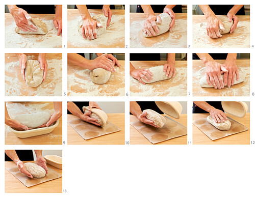 Kneading and shaping bread dough