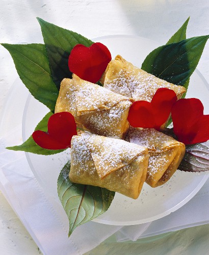 Tortilla love letters with chocolate filling