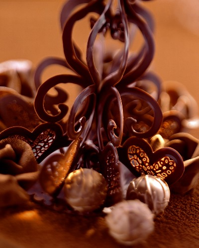 Chocolate decoration with chocolates for cakes & gateaux