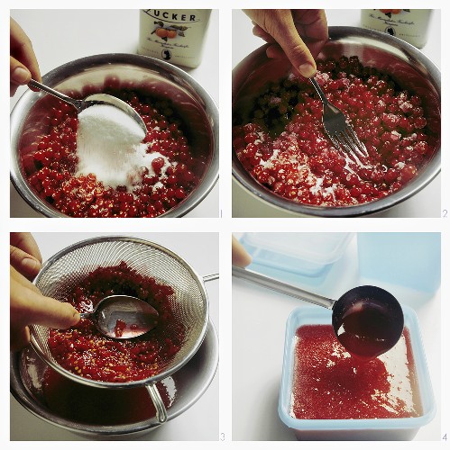 Making redcurrant sauce