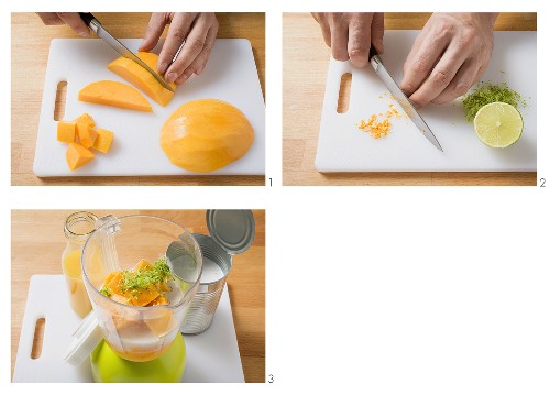 Mango-Limetten-Smoothie zubereiten