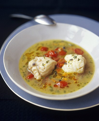 Pescatrice inzuppata (Fish soup with monkfish & tomatoes)