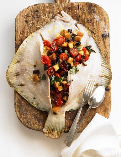 Turbot with vegetable stuffing