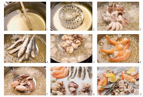 Fritto Misto zubereiten: Meeresfrüchte frittieren