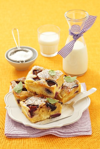 Plum cake tray bake