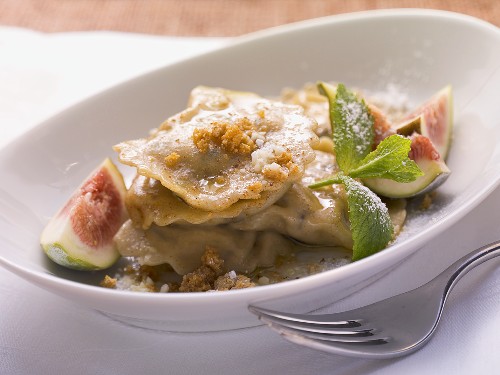 Sweet ravioli with ricotta filling