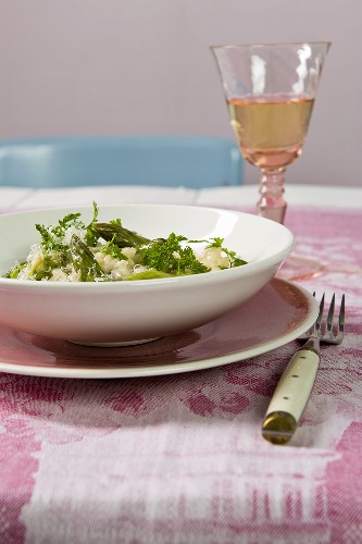 Risotto asparagi e cerfoglio (asparagus and chervil risotto)