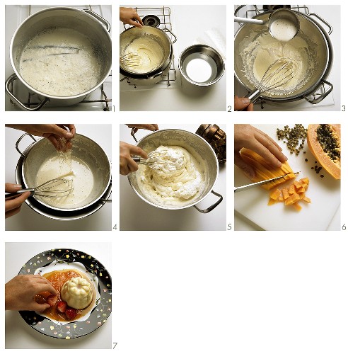 Making Bavarian cream with fruit sauce - main image 047639