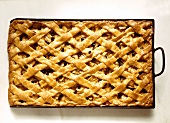 Apple pie with pastry lattice