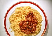 Spaghetti with mushroom sauce