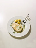Stuffed Salmon Slices with Vermouth Sauce