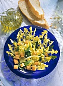 Dandelion Salad with Garlic Croutons