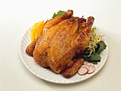 Whole Roasted Chicken on a Plate