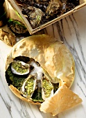 Strudel-covered Oysters