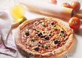 Pizza with Olives; Tomatoes & Cheese