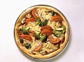 Whole Vegetable Pizza from Overhead
