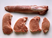 Verschiedene Sorten Schweinefleisch