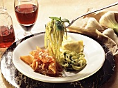 Three different pasta dishes (Italy)