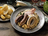 Blood & Liver Sausages & Pork on Sauerkraut