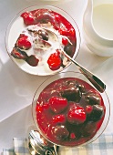 Red Fruit Compote with Fresh Cream