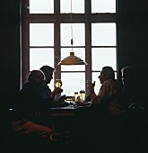 Men Drinking Beer at a Restaurant Table