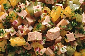 Silesian sausage salad with pumpkin