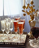 Sparkling Wine & Kir Royal on Silver Tray