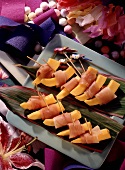 Papaya Wedges wrapped in Ham