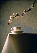 China cup; sprig of flowers