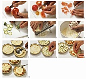 Making courgette tartlets