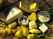 Mixed Still Life Cheeses, Fruit and Bread