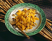 Curry Rice with Oranges; Raisins and Almonds