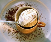 Coffee Mousse with Cream & Cocoa Powder