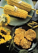 Corn on the Cob with Melting Butter; Corn Fritters