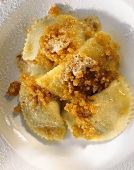 Plum Puree Pocket with Butter & Bread Crumbs