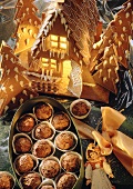 Rum truffles to give as a gift and gingerbread house