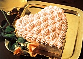 Heart cake with pink cream decoration